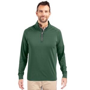 Cutter & Buck Adapt Eco Knit Mens XL Green Quarter Zip Pullover MCK01143 Menards